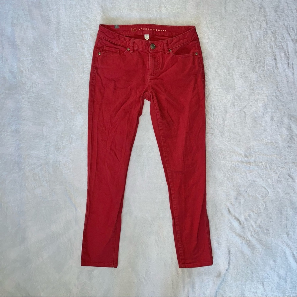 LC Lauren Conrad Vibrant Red Jeans